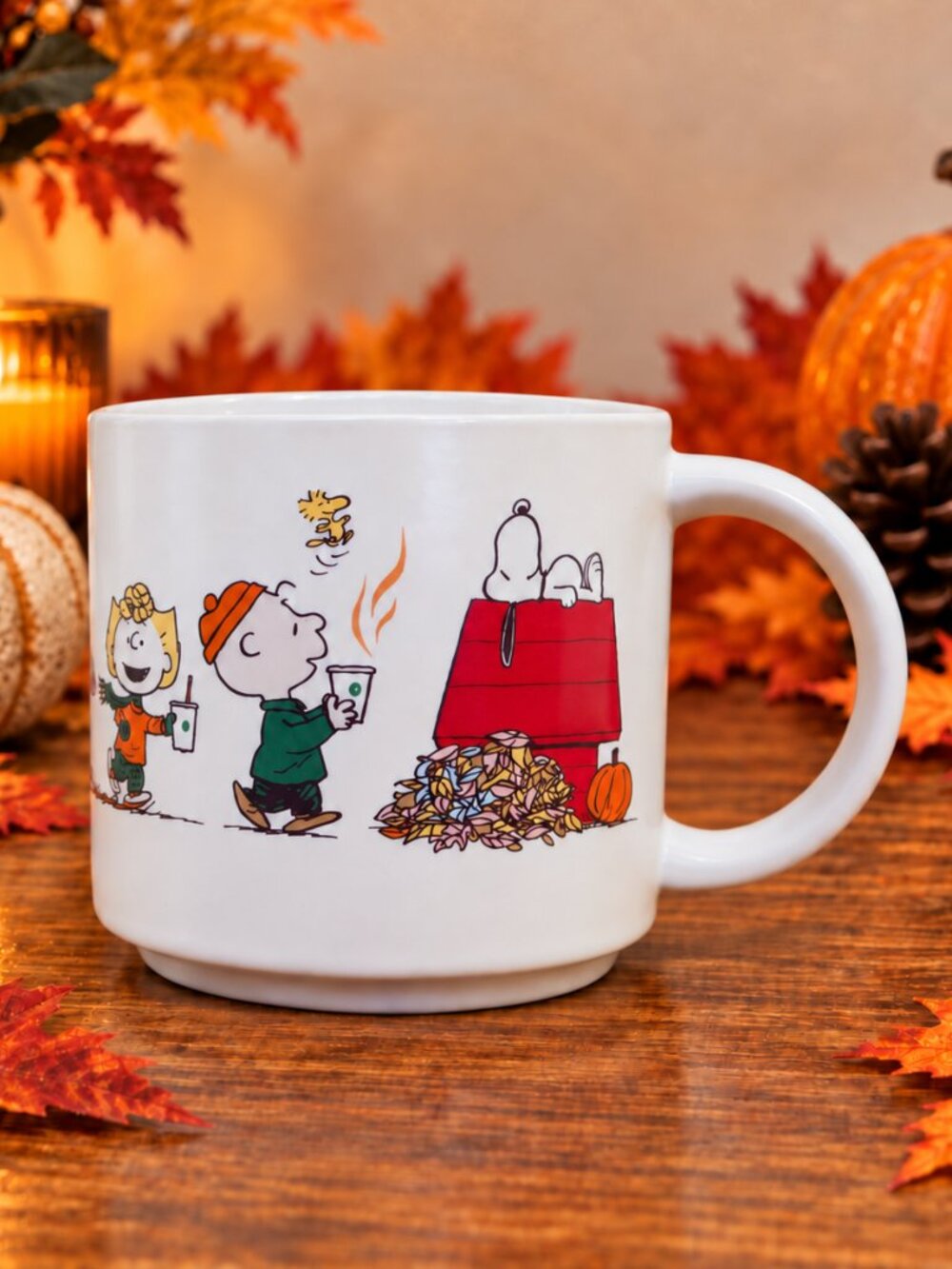 Starbucks Peanuts Snoopy Fall Mug 2026 Ceramic 14oz Pumpkin Charlie Brown in Box